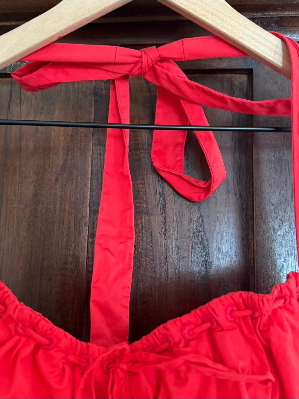 House of CB Red Halter Midi Dress with Tie Neck - Picture 6 of 8